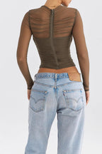 Vesper Sheer V-Neck Going Out Top 8