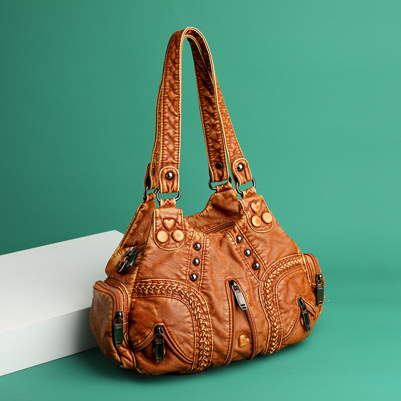 Yara Elegant Faux Leather Black Shoulder Bag 5