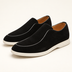 Amadeo Suede Driving Loafers — black — studio
