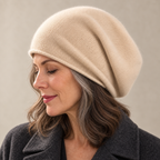 Camila Cashmere Beanie — beige