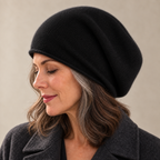 Camila Cashmere Beanie — black