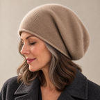 Camila Cashmere Beanie — brown