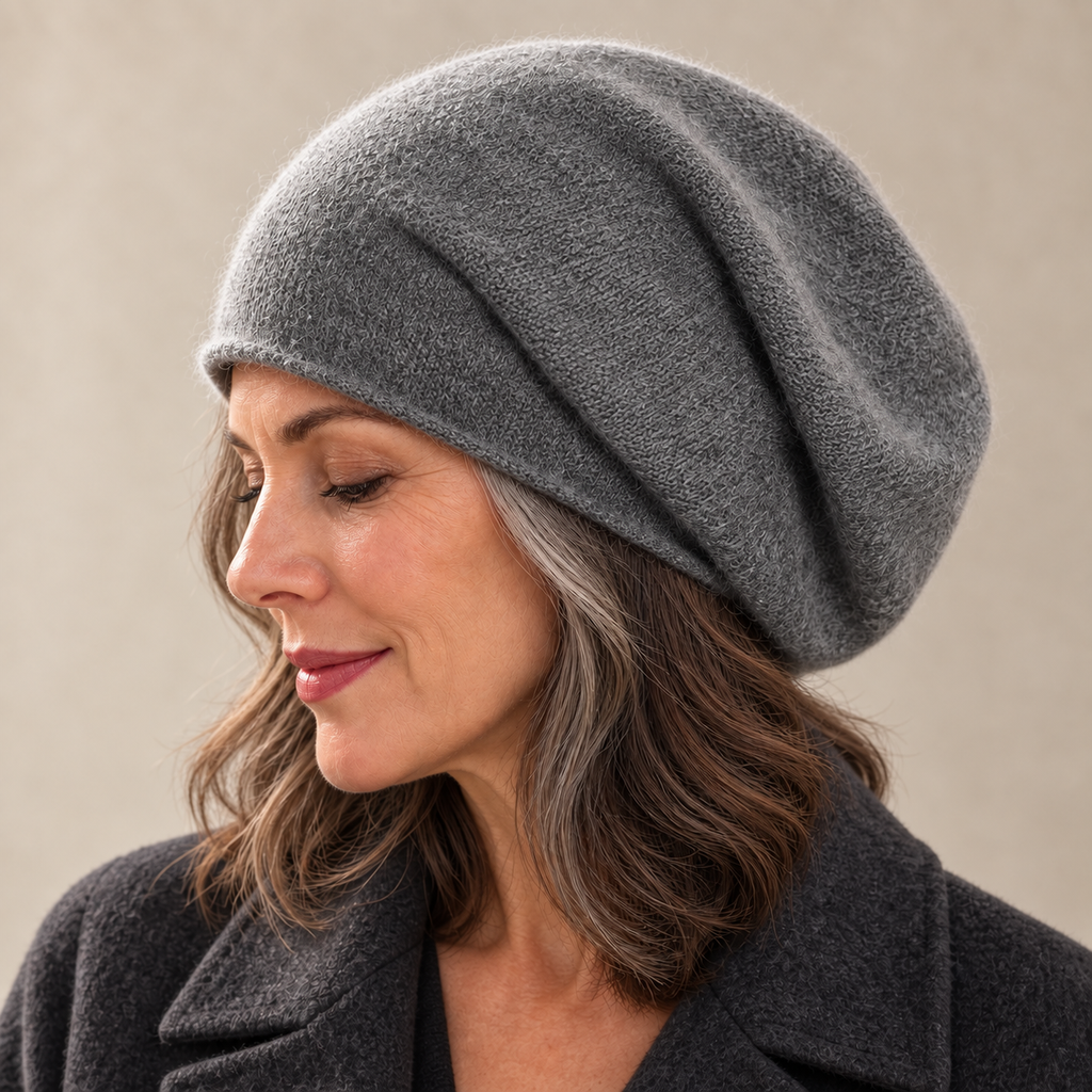Camila Cashmere Beanie — gray