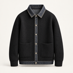 Arthur Wool Jacket — Onyx Black, front studio view