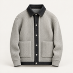 Arthur Wool Jacket — Slate Grey, front studio view