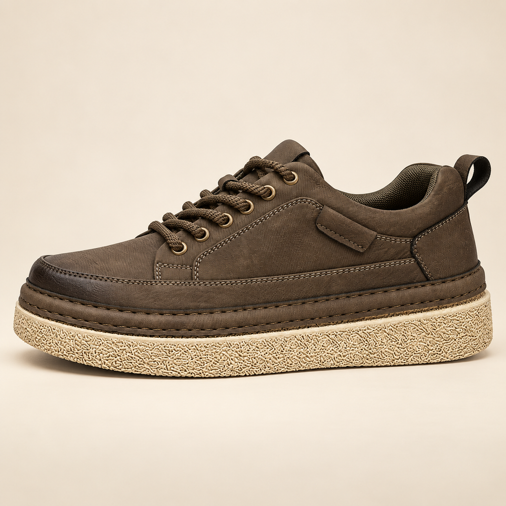 Declan platform lace-up shoes — Khaki — Khaki side profile