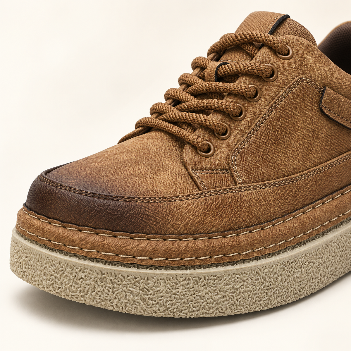 Declan platform lace-up shoes — Light Brown — Light Brown construction detail