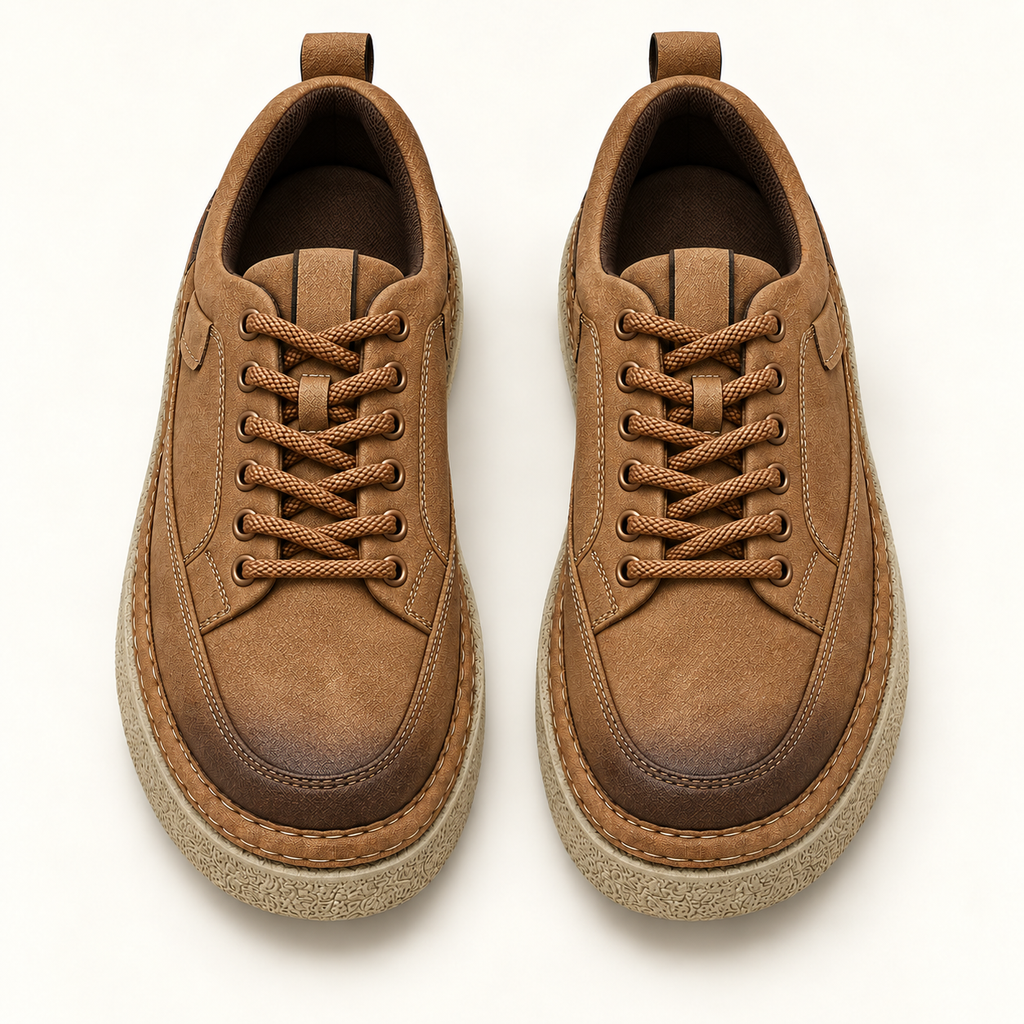 Declan platform lace-up shoes — Light Brown — overhead pair