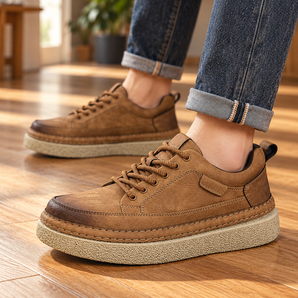 Declan platform lace-up shoes — Light Brown — Light Brown denim styling