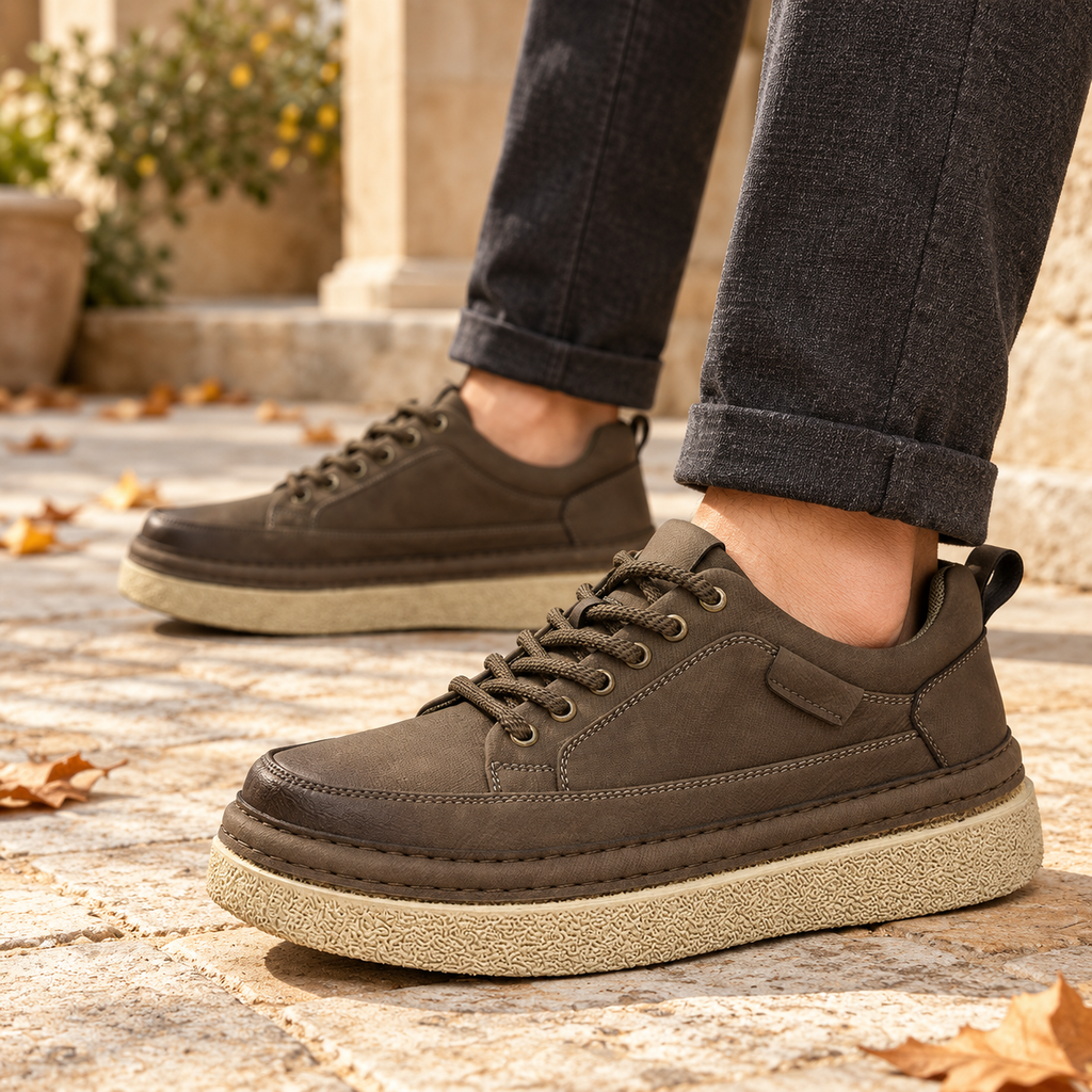 Declan platform lace-up shoes — Khaki — Khaki tailored styling