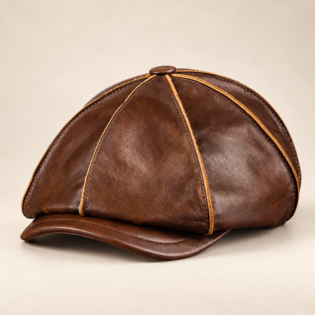 Gianni leather cap — Light Brown
