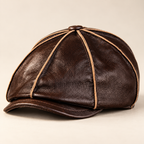 Gianni leather cap — Dark Brown