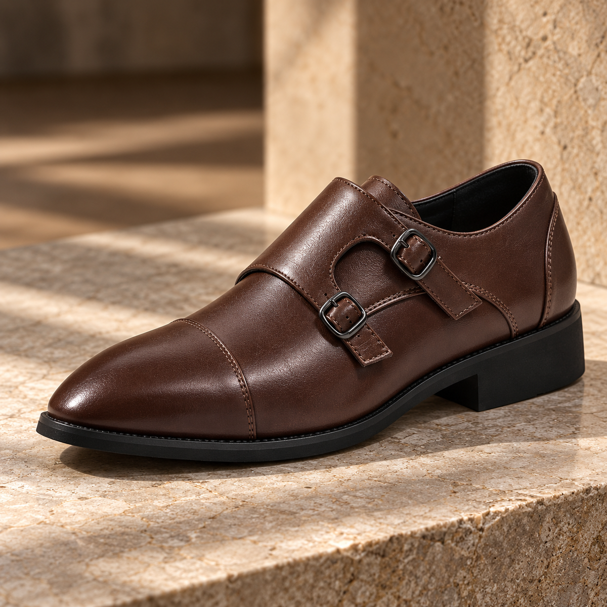Harlow — Brown — Brown cap-toe detail