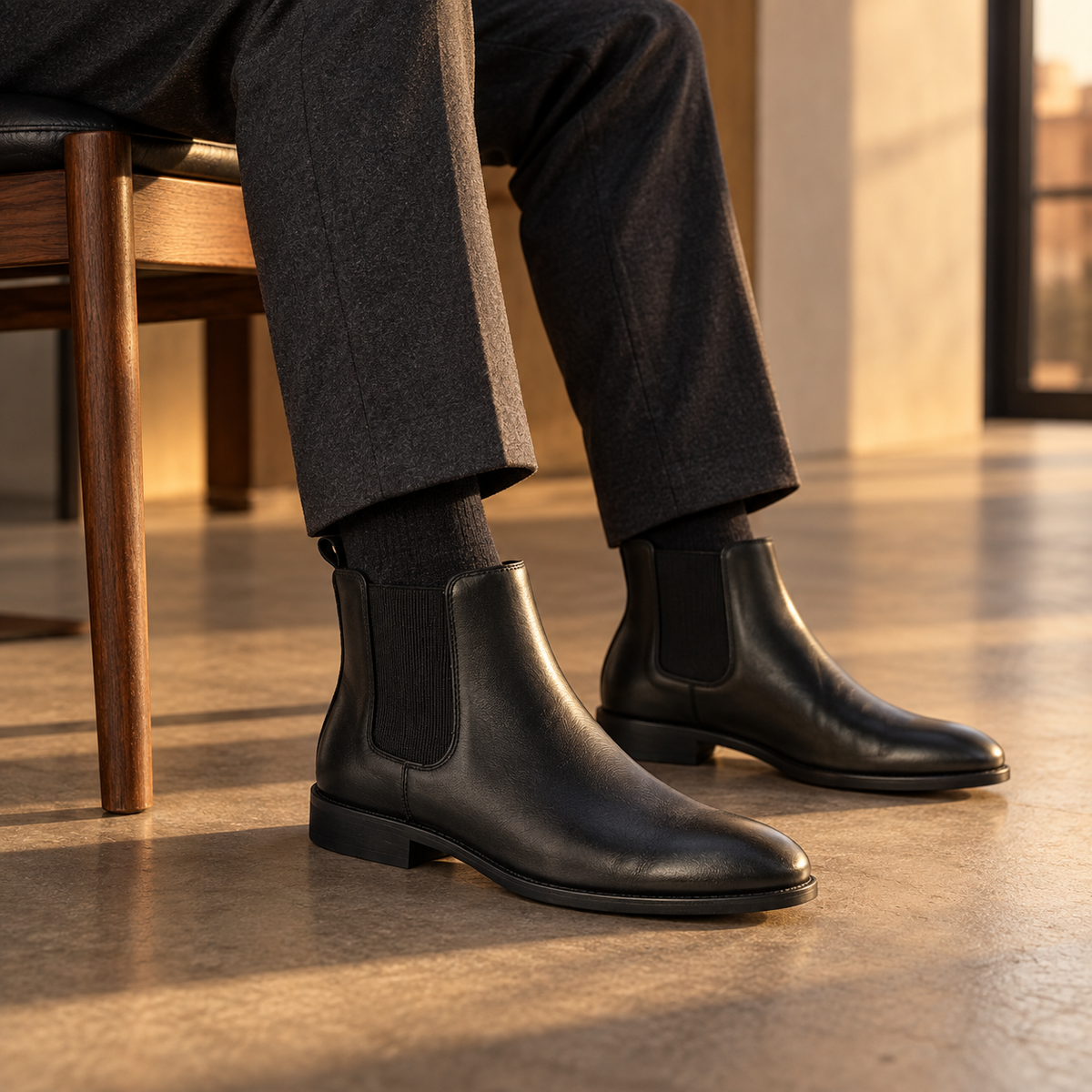 Holloway Chelsea boots — Black leather evening styling