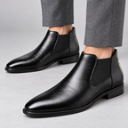 Lucca Comfort Dress Shoes — Black — worn