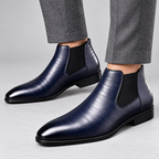 Lucca Comfort Dress Shoes — Blue — worn