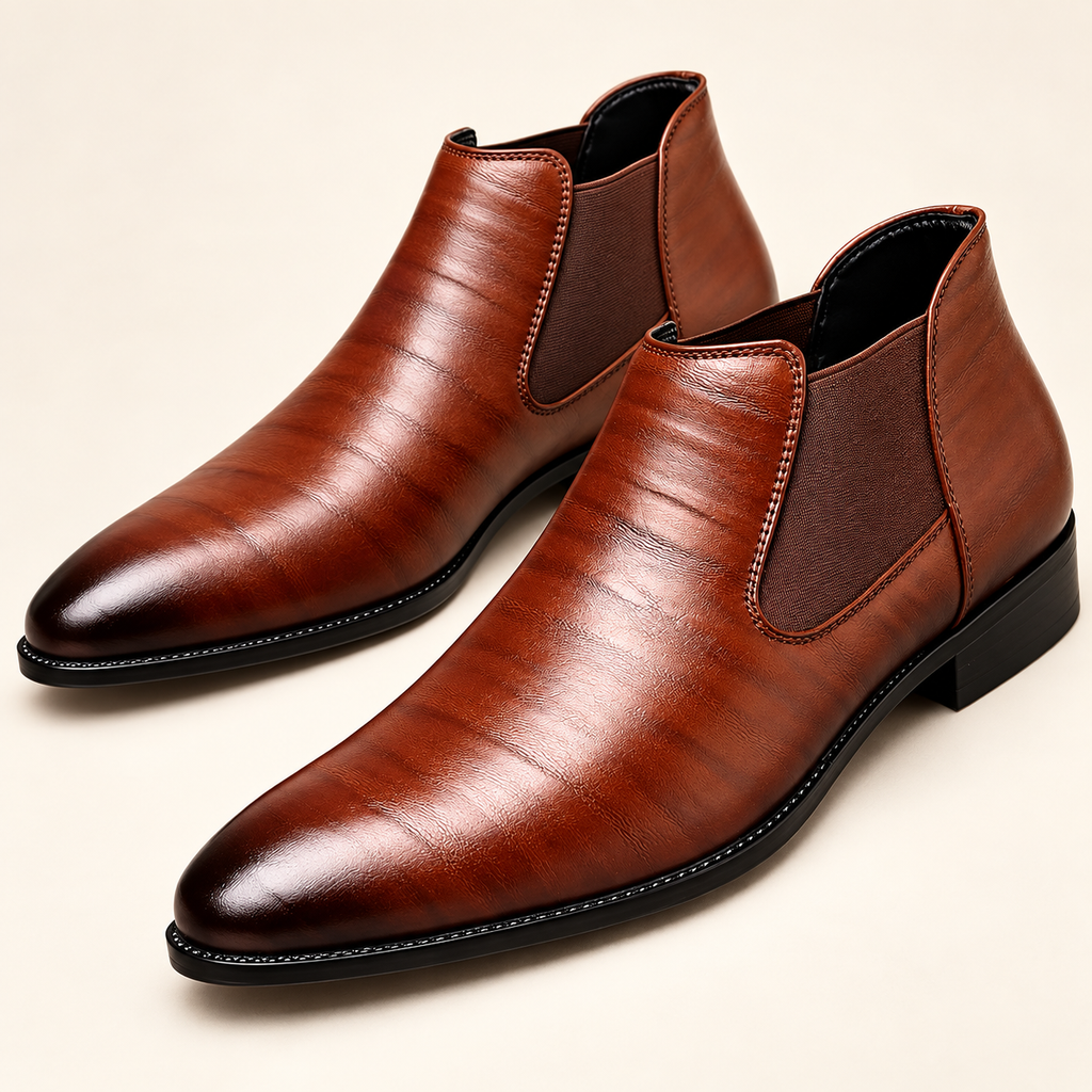 Lucca Comfort Dress Shoes — Brown — studio