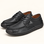 Marlowe lace-up driving shoes — Black — Black hero — original Salkin branding