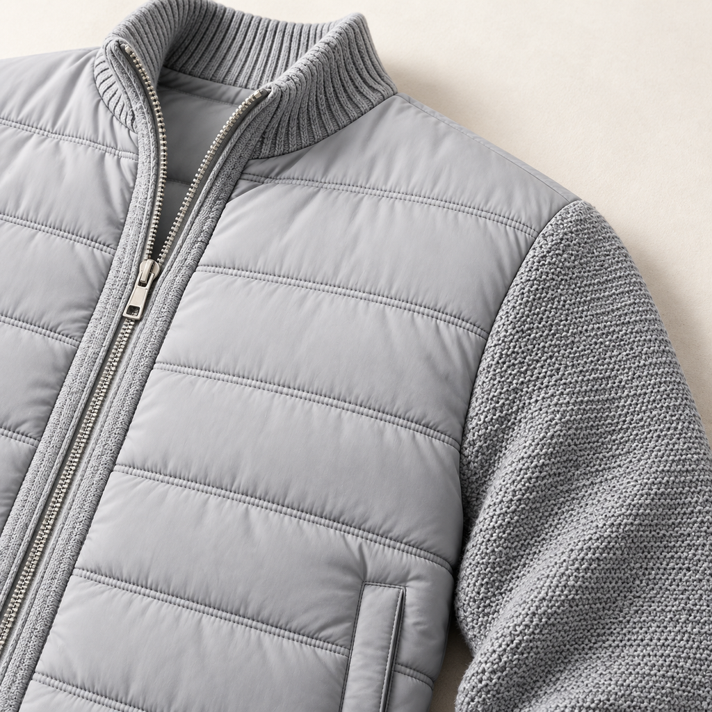 Matteo Hybrid Puffer Jacket — fabric detail