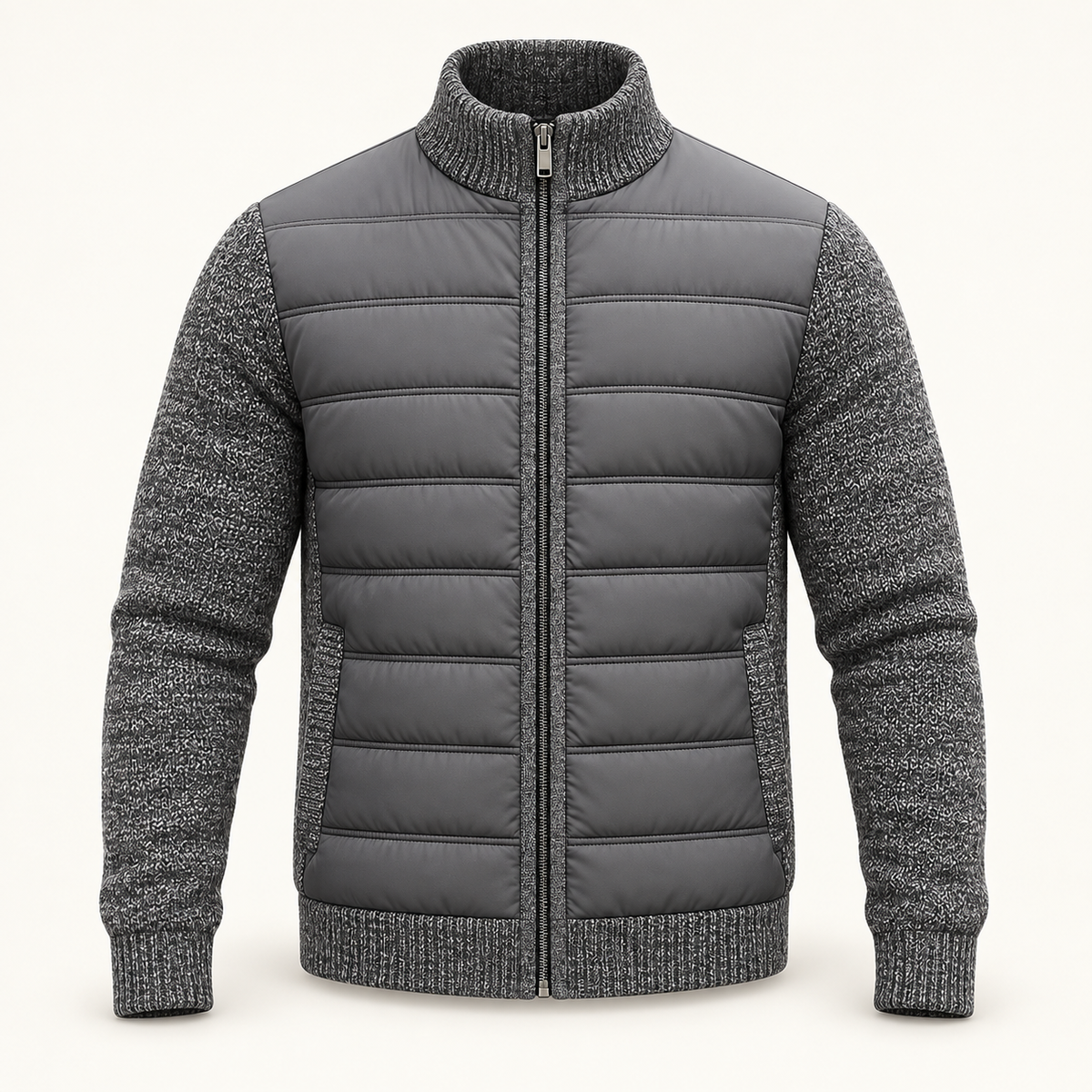 Matteo Hybrid Puffer Jacket — dark grey