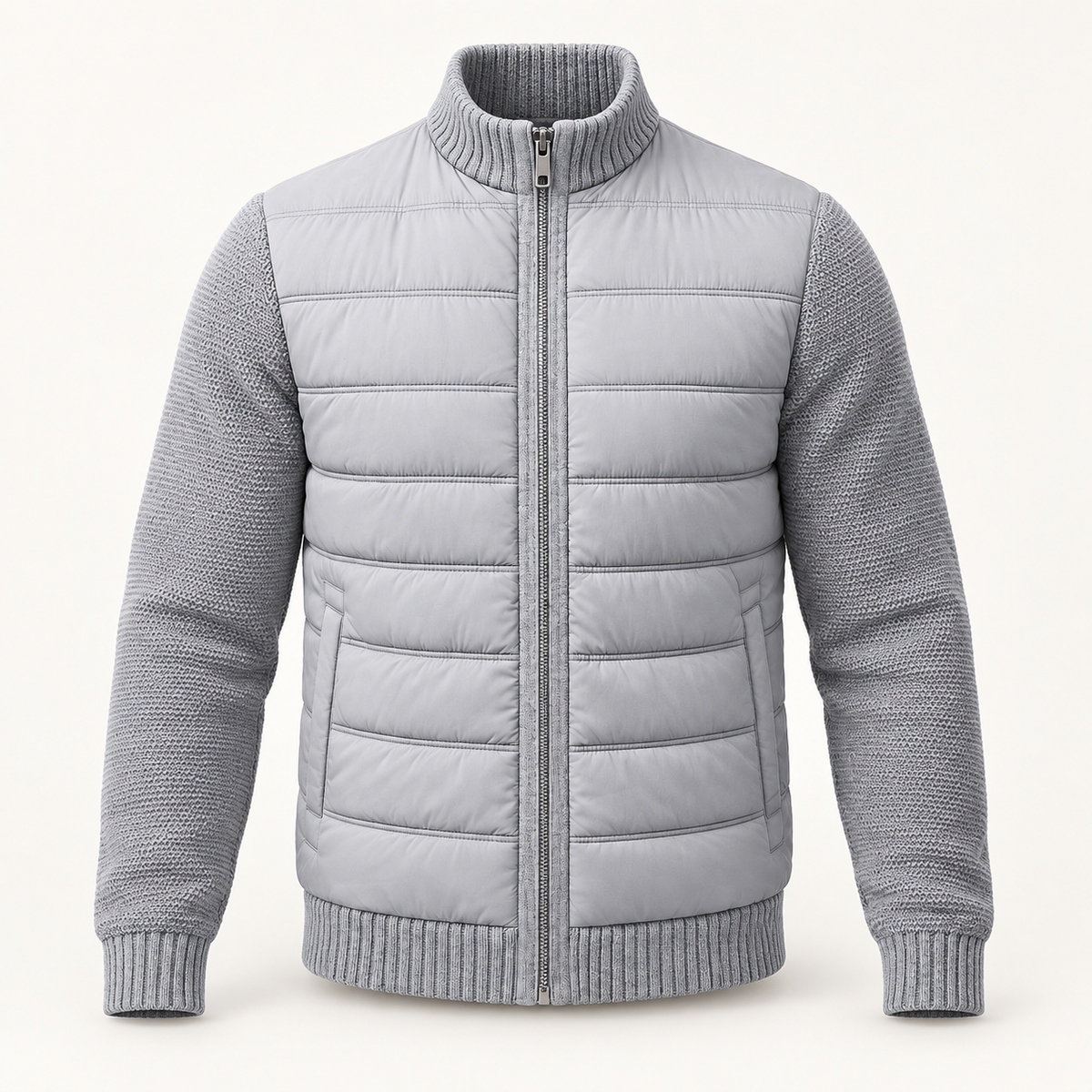 Matteo Hybrid Puffer Jacket — light grey