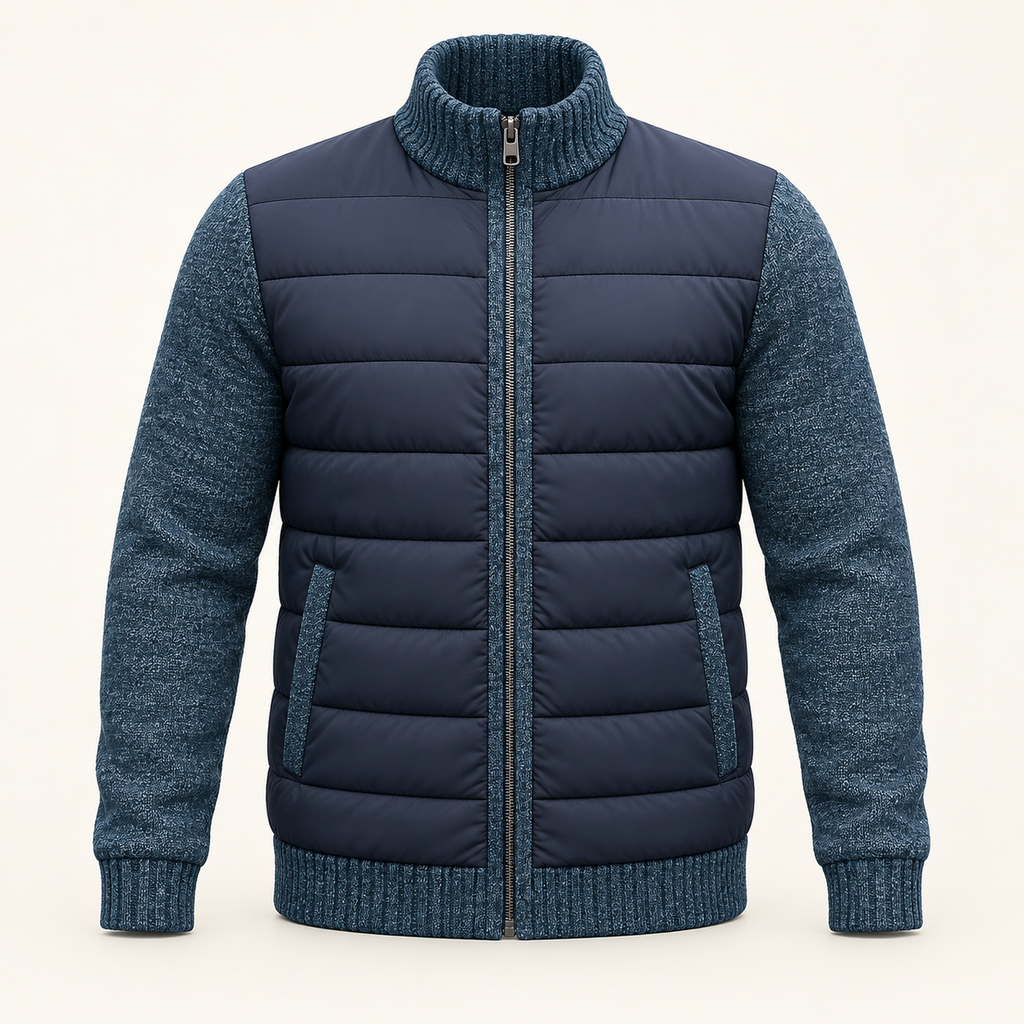Matteo Hybrid Puffer Jacket — navy blue