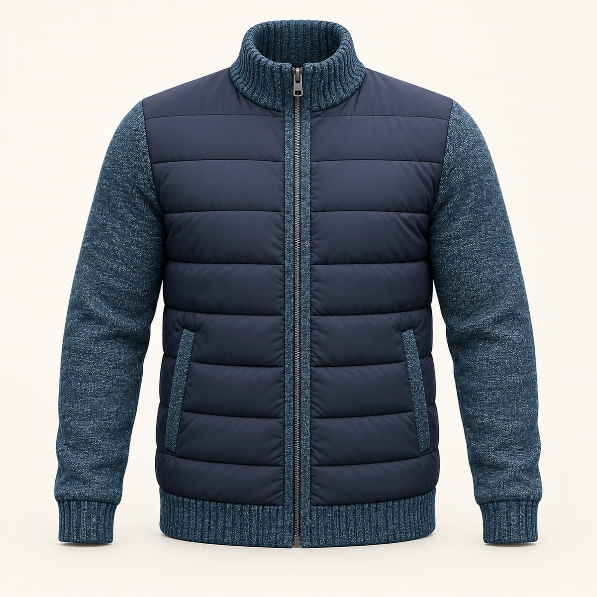 Matteo Hybrid Puffer Jacket — navy blue