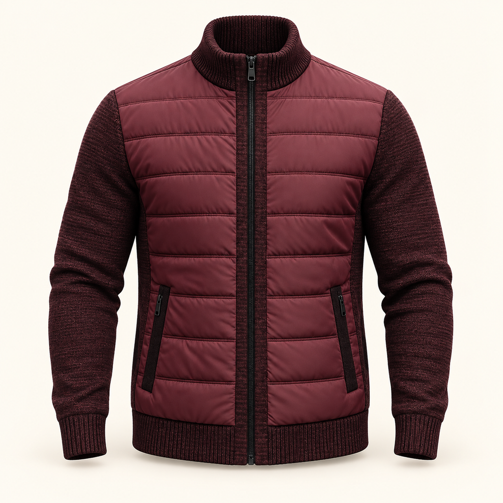 Matteo Hybrid Puffer Jacket — burgundy
