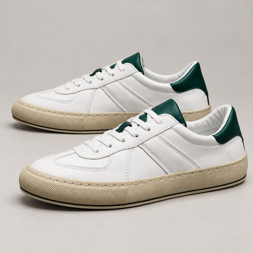 Napoli Leather Sneakers — White — studio