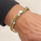 Nardo Woven Titanium Cuff — black — worn