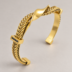 Nardo Woven Titanium Cuff — gold — studio