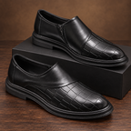 Ottone Quilted Business Loafers - black - studio product photograph