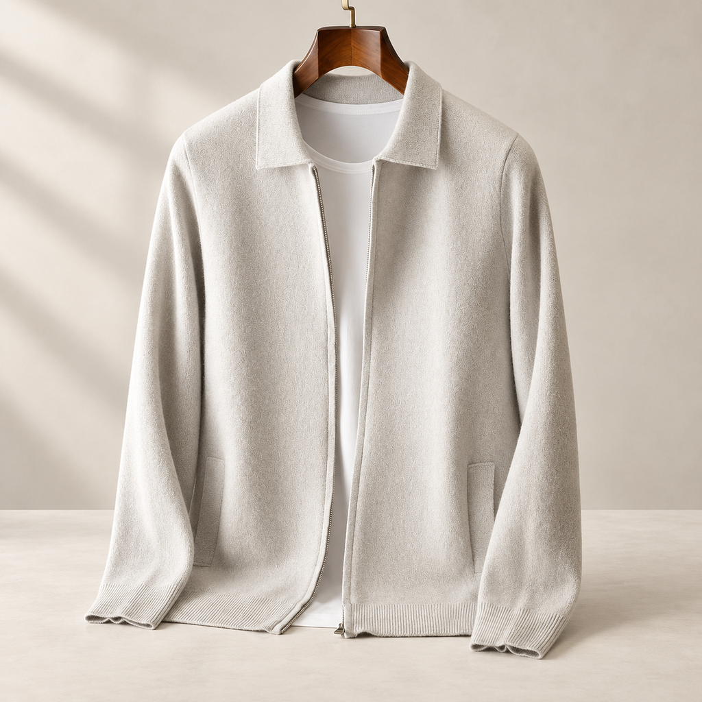 Roma Cashmere Cardigan — Ivory Stone