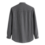 Salvatore Striped Cotton Shirt — Black — back