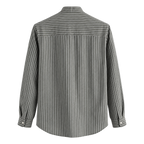 Salvatore Striped Cotton Shirt — Green — back