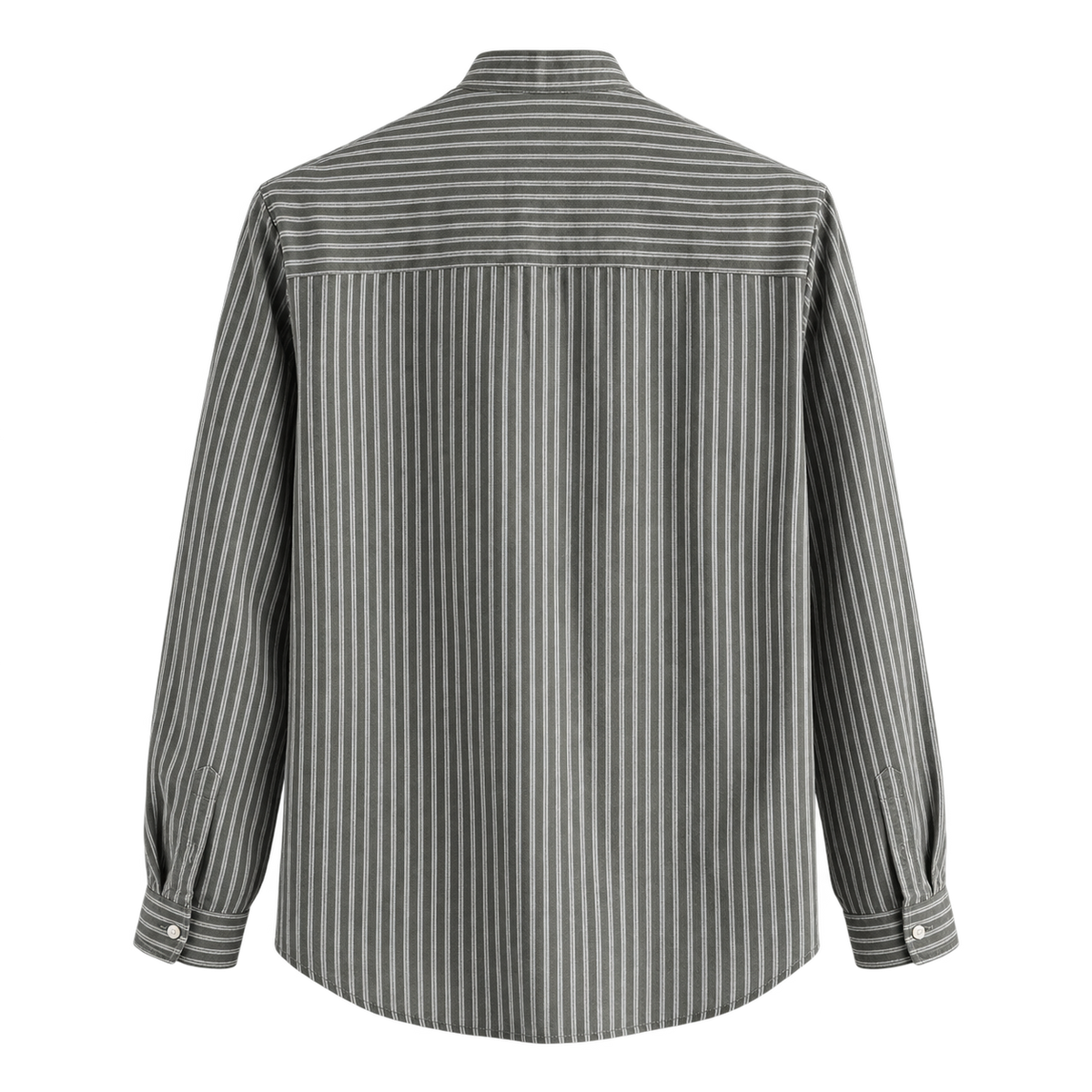 Salvatore Striped Cotton Shirt — Green — back