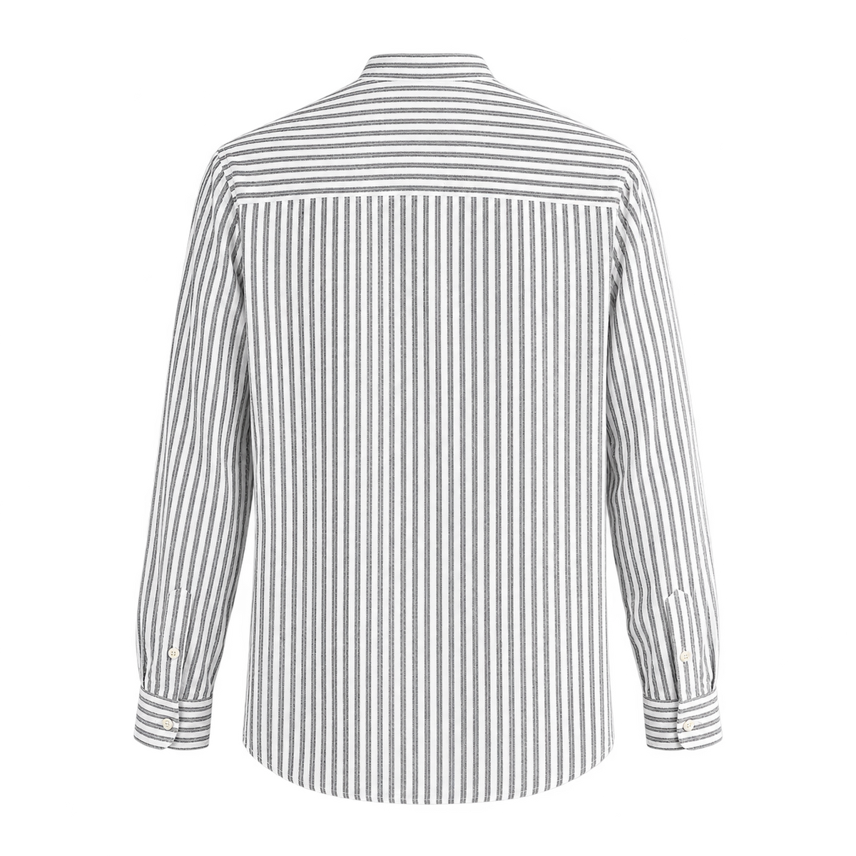 Salvatore Striped Cotton Shirt — White — back