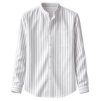 Salvatore Striped Cotton Shirt — White — studio