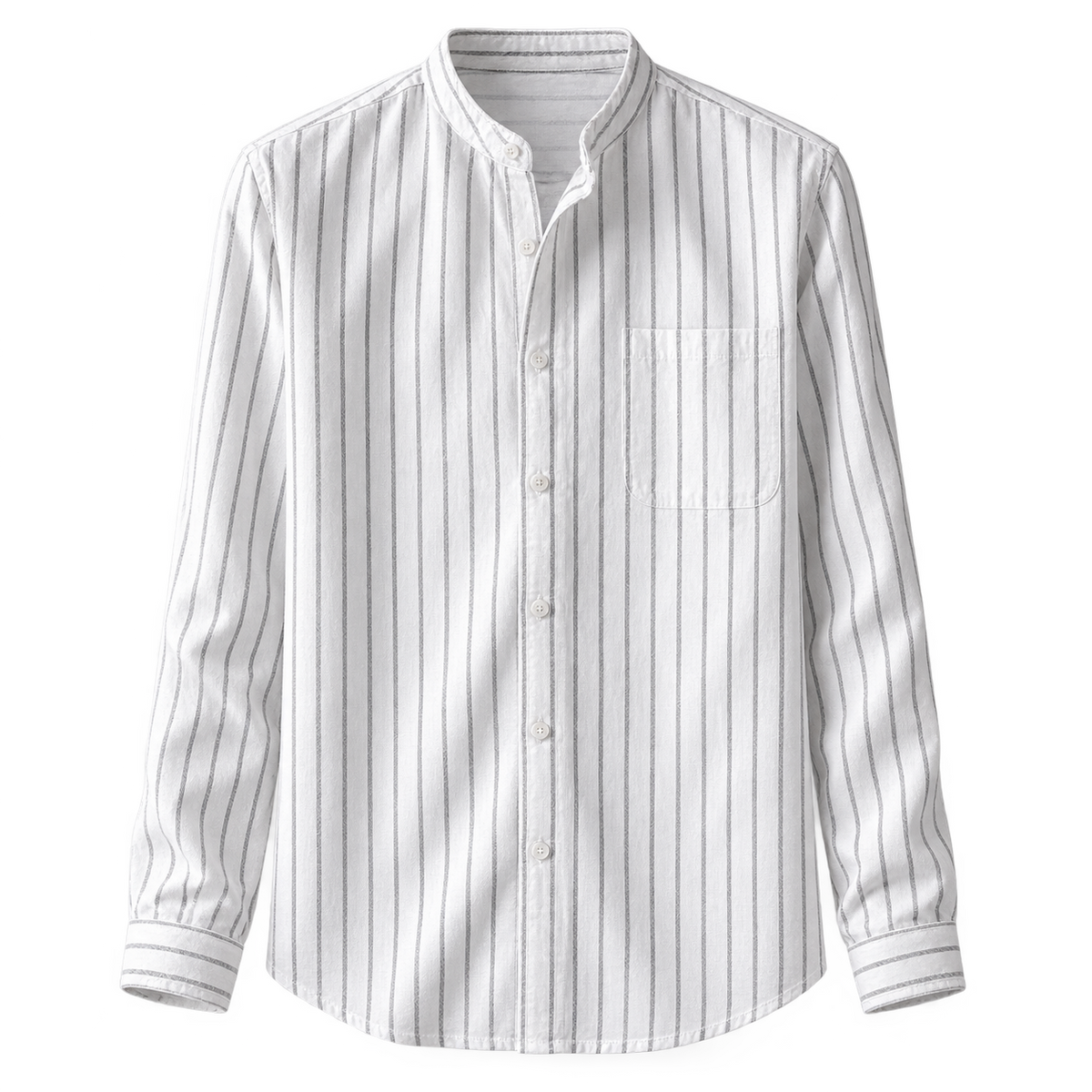 Salvatore Striped Cotton Shirt — White — studio