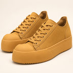 Torino Retro Leather Sneakers — Brown — studio view
