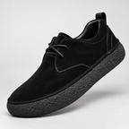 Renzo Suede Slip-On Loafers — Black — detail