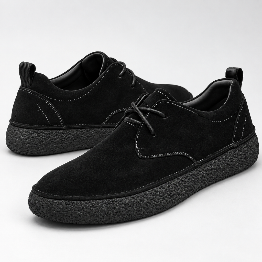 Renzo Suede Slip-On Loafers — Black — hero