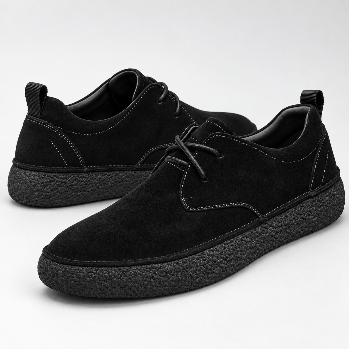 Renzo Suede Slip-On Loafers — Black — hero