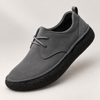 Renzo Suede Slip-On Loafers — Gray — detail