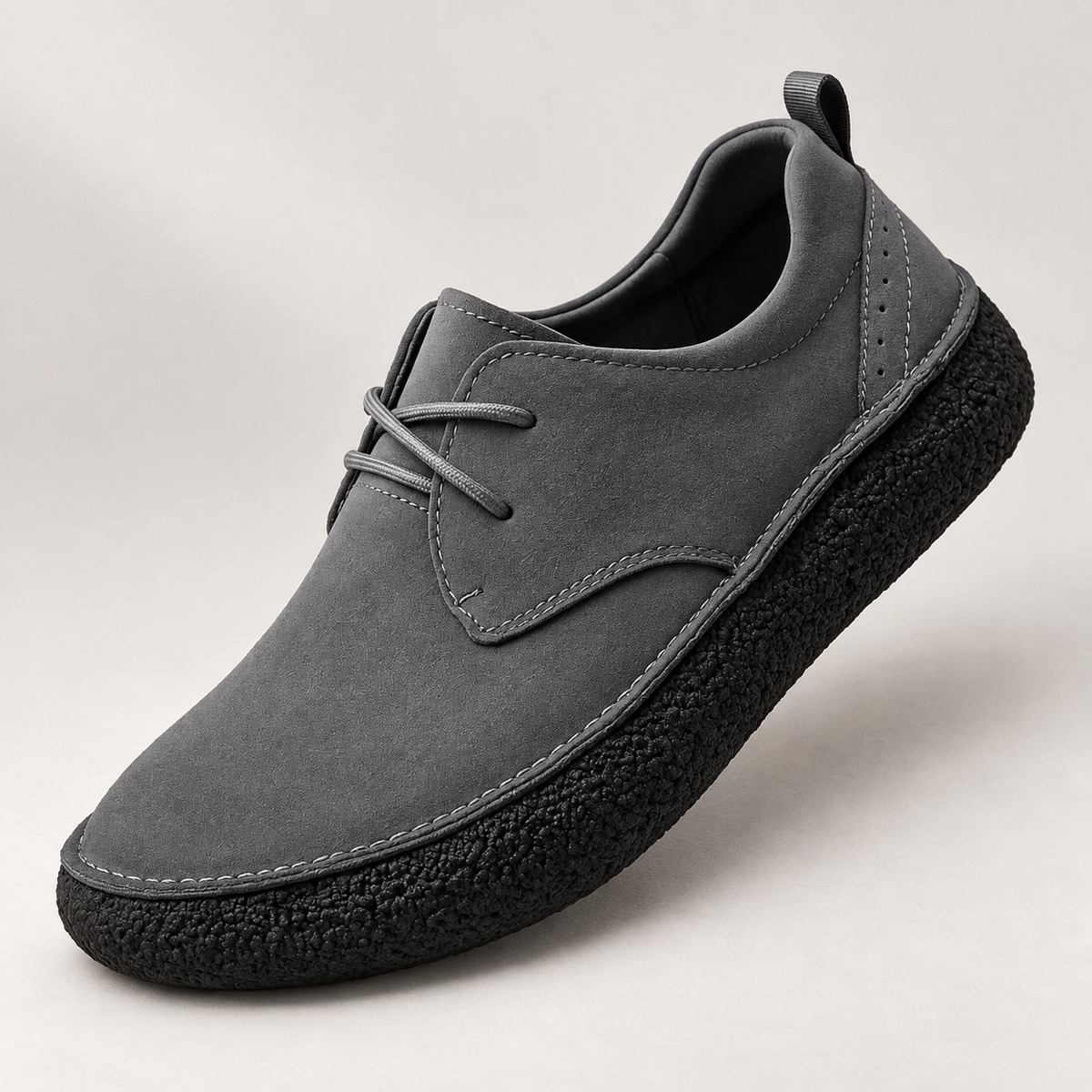 Renzo Suede Slip-On Loafers — Gray — detail