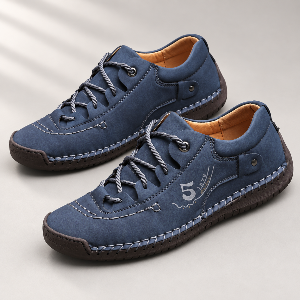 Enzo leather derby — Blue — detail