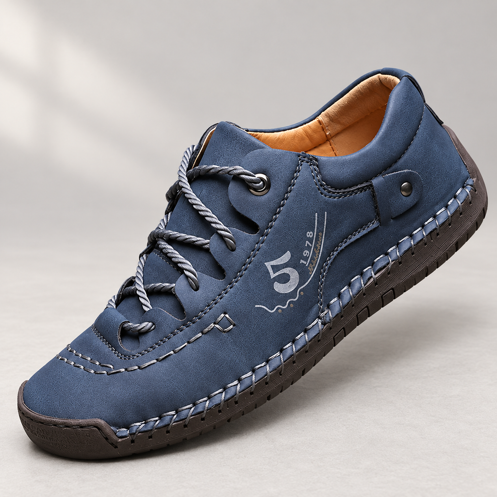 Enzo leather derby — Blue — hero