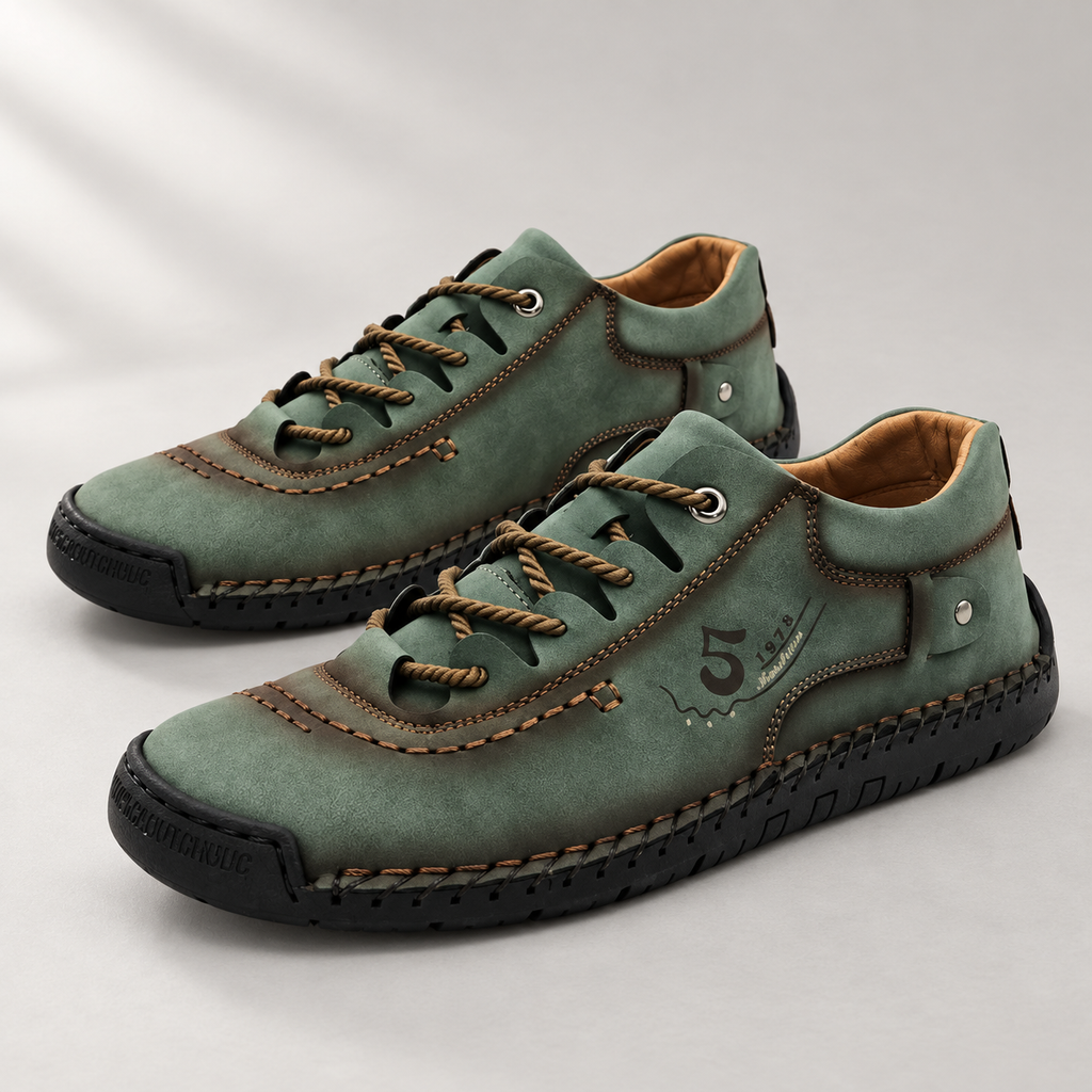 Enzo leather derby — Green — detail