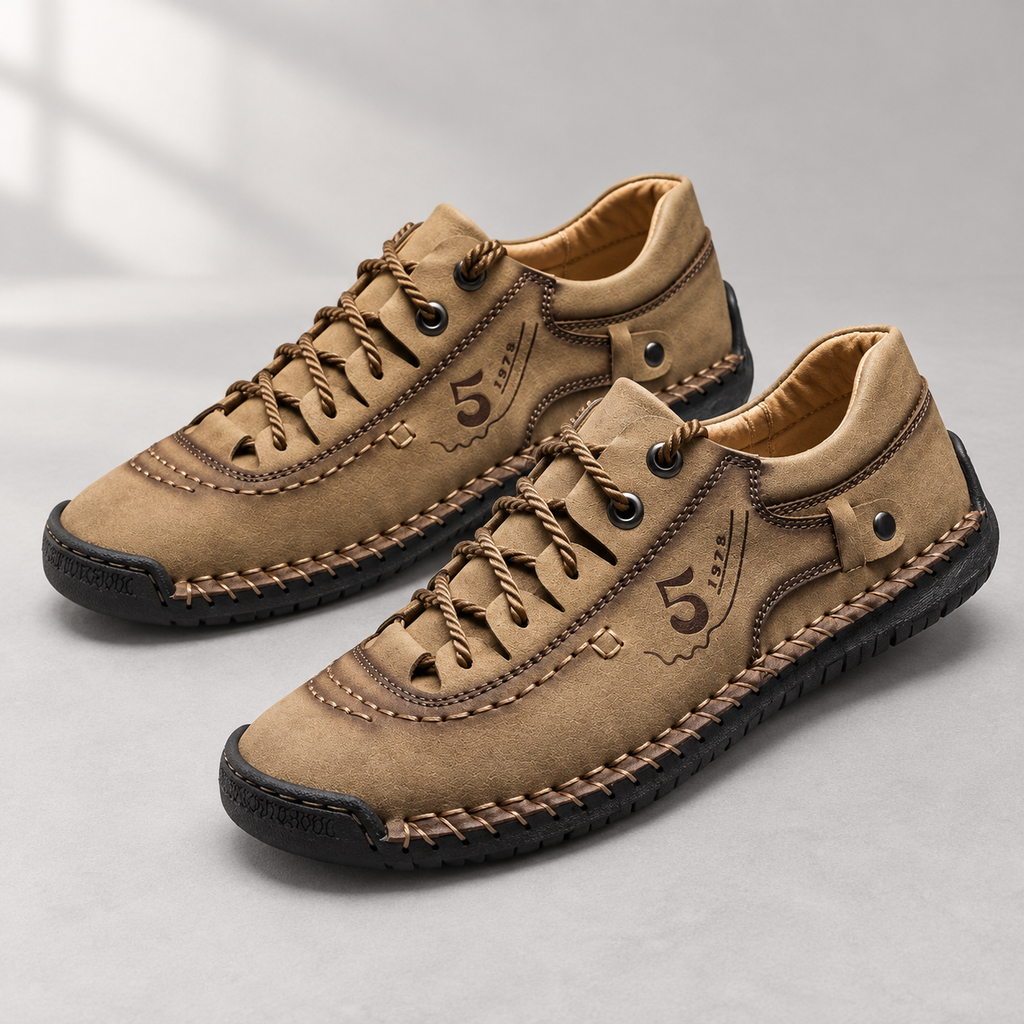 Enzo leather derby — Khaki — detail