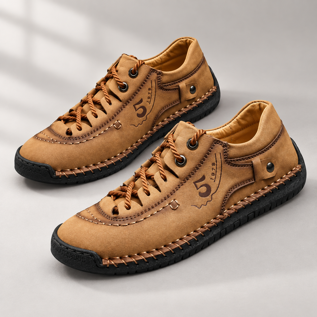 Enzo leather derby — Tan — detail